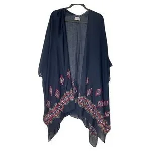 Summer & Rose Embroidered Boho Aztec Kimono OS