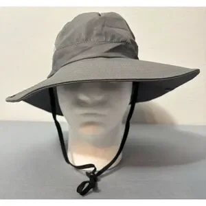 Sun Shade Boonie Hat Adjustable Foldable Bucket Ponytail Mesh Womens Gray