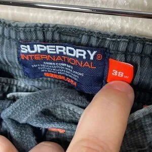 Superdry International Men's Slim-Fit Chino Shorts Gray Size 38W