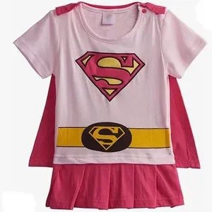 Supergirl bodysuit with cape - pink - 6-12 months