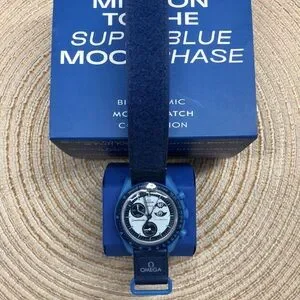 Swatch x Omega Mission To The Super Blue Moonphase Watch Velcro Band