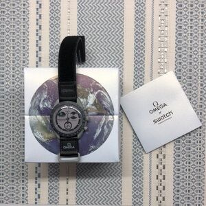 Swatch X Omega Moonswatch Mission To Earthphase Watch Velcro Band