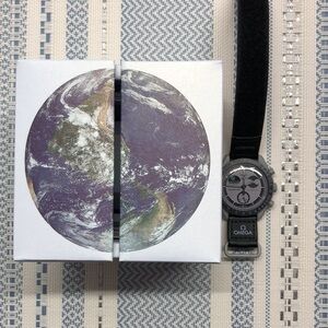 Swatch X Omega Moonswatch Mission To Earthphase Watch Velcro Band