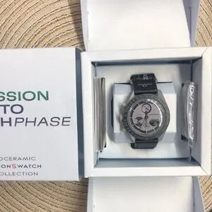 Swatch X Omega Moonswatch Mission To Earthphase Watch Velcro Band