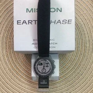 Swatch x Omega Moonswatch Mission To Earthphase Watch Velcro Band