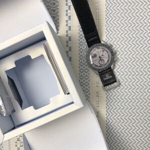 Swatch X Omega Moonswatch Mission To Earthphase Watch Velcro Band
