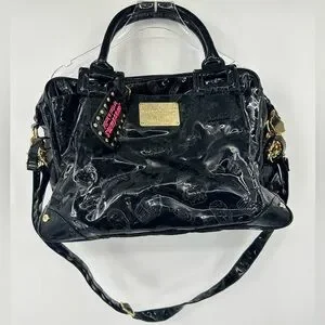 *Sweetums By Timi & Leslie Black Patent Leather Baby Diaper Bag Bin D