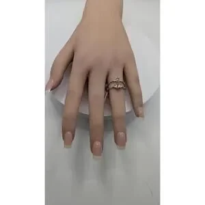 Swirling Stars Above Rhodium Plated Ring With Lemon Cubic Zirconia Size 7