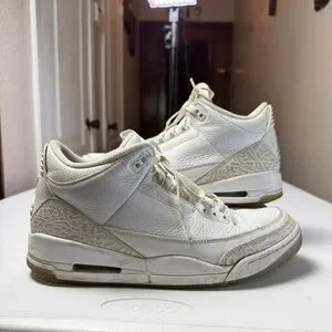 Sz 10.5 - Air Jordan 3 Retro Pure Triple White 2018 Rare