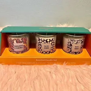 TABITHA BROWN FOR TARGET 3-PACK GLASS JAR CANDLES SET