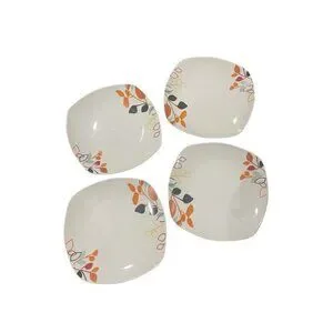 Tabletops Gallery Brooke Porcelain Plates - Set Of 4 Dishwasher & Microwave Safe