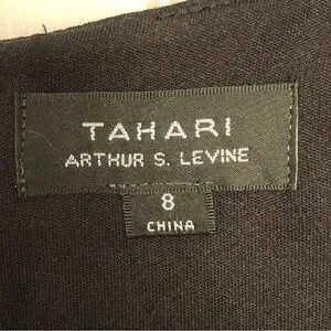 Tahari Black And White Polka Dot Sleeveless Lined Dress Size 8