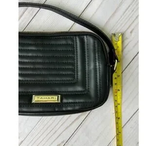 Tahari Black Women's Crossbody Purse Vegan Leather