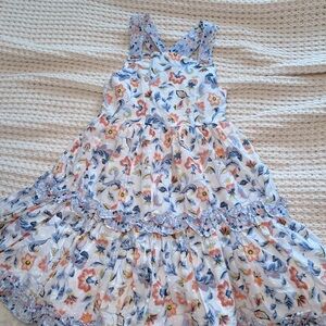 Tahari Blue and Orange Ruffled Sundress