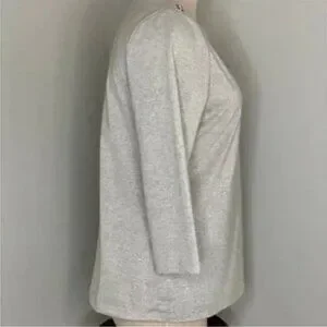 Talbots Women's Silver Gray Metallic Bateau Shirt Size MP