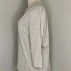 Talbots Women's Silver Gray Metallic Bateau Shirt Size MP