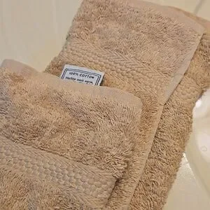 Tan Beige Hand Towel Bath Home House Accent Unisex Colors May Match Other Ads