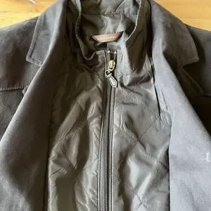 Tasso Elba Mens Faux Suede Jacket Jacket Coat 4 Pocket Full Zipp & 3 Button Larg