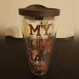 Tervis "My Kids Have Paws" Clear Insulated 24 oz Brown Lid Dog Cat Pet Tumbler