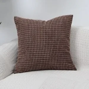 Textured Corduroy-Inspired Throw Pillow Cover – 18" X 18" Soft Waffle Weave