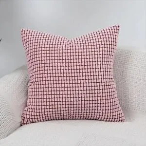 Textured Corduroy-Inspired Throw Pillow Cover – 18" X 18" Soft Waffle Weave
