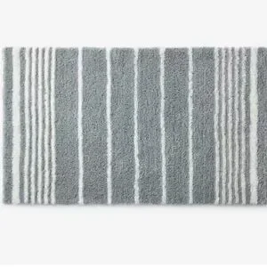 The Company Store Plush Spa Stripe Bath Rug - Dark Seaspray 21 in. x 34 in