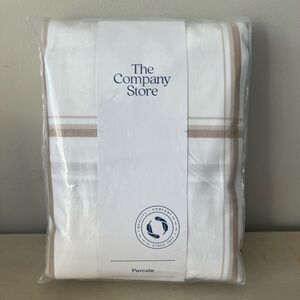 The Company Store Window Pane Plaid Yarn Dyed Wheat Queen Percale Duvet Cover