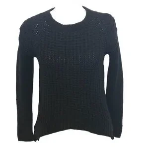THE FISHER PROJECT Sweater Women's Size Small Black Merino Wool Blend Knit