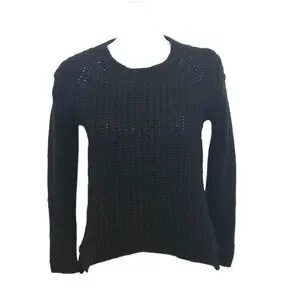 THE FISHER PROJECT Sweater Women's Size Small Black Merino Wool Blend Knit