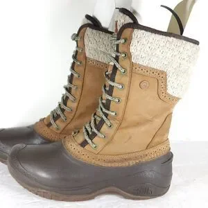 The North Face Women’s Shellista II US9 Brown Leather Faux Fur Waterproof Boots