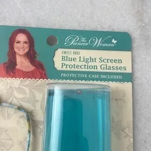 The Pioneer Woman Glasses Floral Blue Light Screen Protection Glasses Case NWT