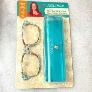 The Pioneer Woman glasses floral blue light screen protection glasses case NWT