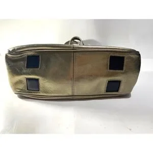 The Sack Original Y2K Mini Handbag Metallic Gold Leather Crop VTG Casual Women