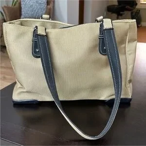The Sak Cream And Black Shoulder Tote Bag