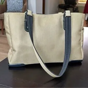 The Sak Cream and Black Shoulder Tote Bag