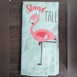 The Spring Shop Pink And Green Flamingo Hand Towels Tropical Bath Collection