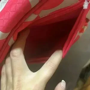 Thirty-One Mod Coral Polka Dot Backpack Monogram M