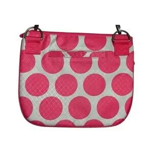 Thirty One Mod Dot Crossbody Bag Pink Polka Dots Adjustable Strap EUC