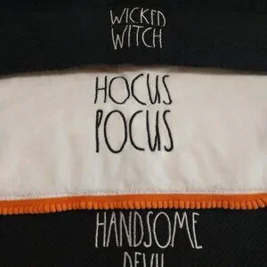 Three (3) Rae Dunn Artisan Collection by Magenta Hand Towels - Halloween