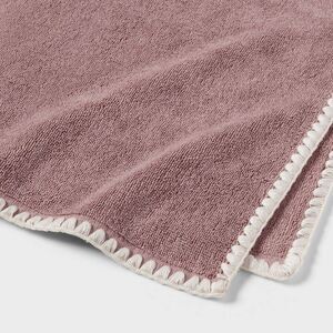 Threshold - 2pc Boho Border Stitch Bath Towel Mauve - Threshol Mauve