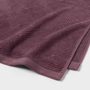 Threshold - 2pc Luxe Lattice Bath Towel Mauve - Threshold Mauve