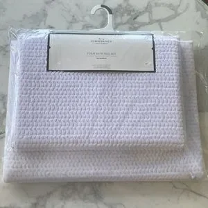 Threshold Bath Mats White Fuzzy Foam Bath Mat 2 piece set