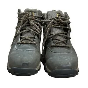 Timberland Dark Brown Waterproof Boys Tie High Top Hiking Boots Size 3