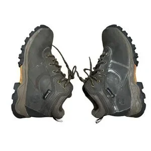 Timberland Dark Brown Waterproof Boys Tie High Top Hiking Boots Size 3