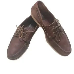 Timberland Loafers Boat Shoes Leather Brown 10N Casual Classic Preppy Outdoors