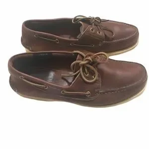 Timberland Loafers Boat Shoes Leather Brown 10N Casual Classic Preppy Outdoors