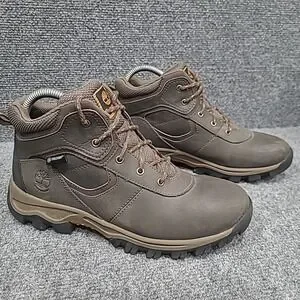 Timberland Mt. Maddsen Waterproof Mid Hiking Boot Dark Brown Boy's US 5.5