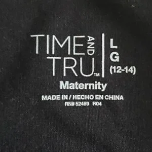 Time And Tru Maternity Women's Black High-Waisted Leggings Size L (12-14)