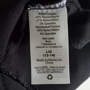 Time And Tru Maternity Women's Black High-Waisted Leggings Size L (12-14)