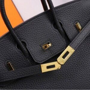 Timeless Textured Dark Leather Bag